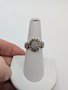 John Hardy Silver Pavé Diamond Ring